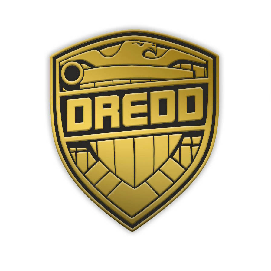 2000AD Judge Dredd Shield Pin Badge