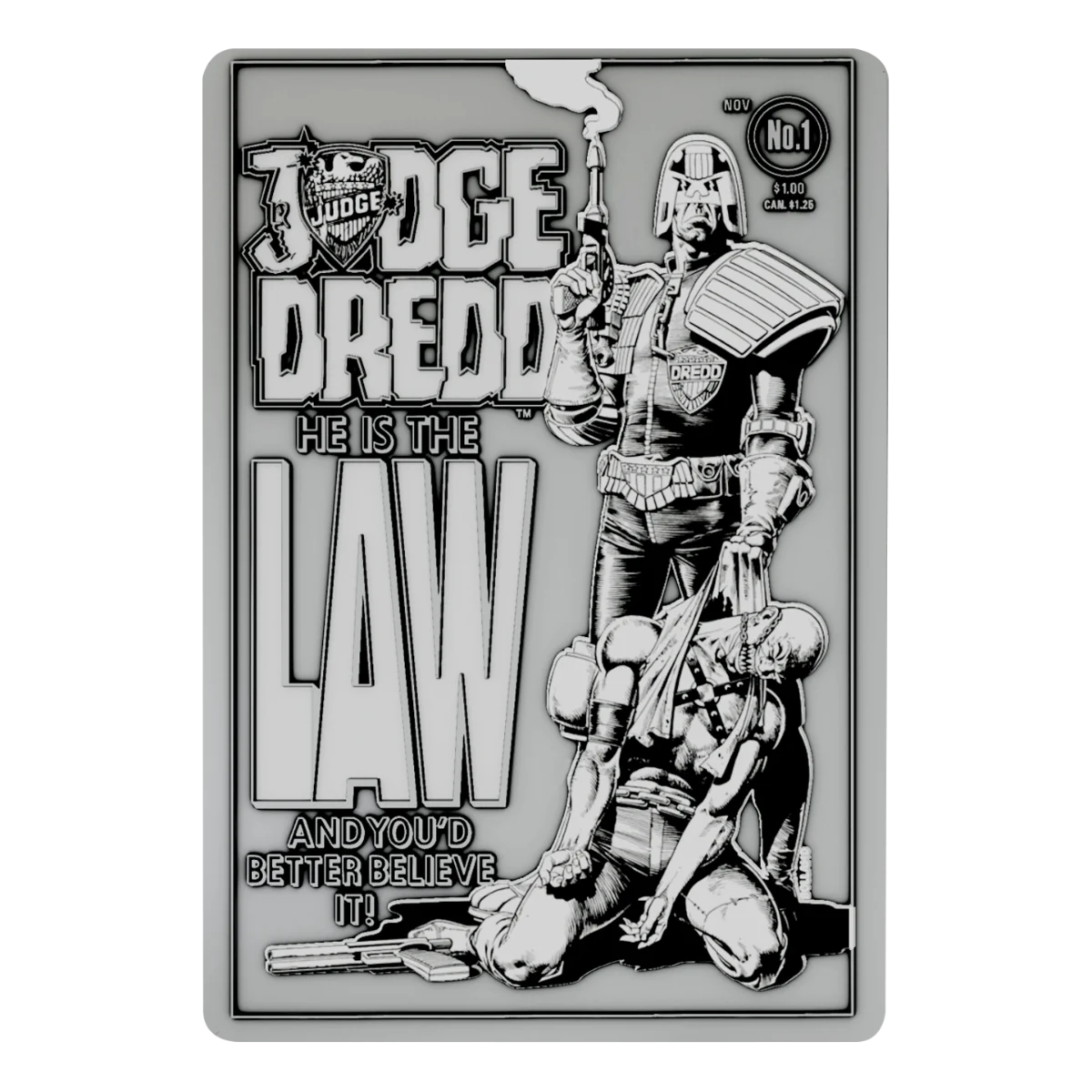 Judge Dredd Lettering 2000 AD Judge Dredd Comic Book Cover Ingot – Rebellion