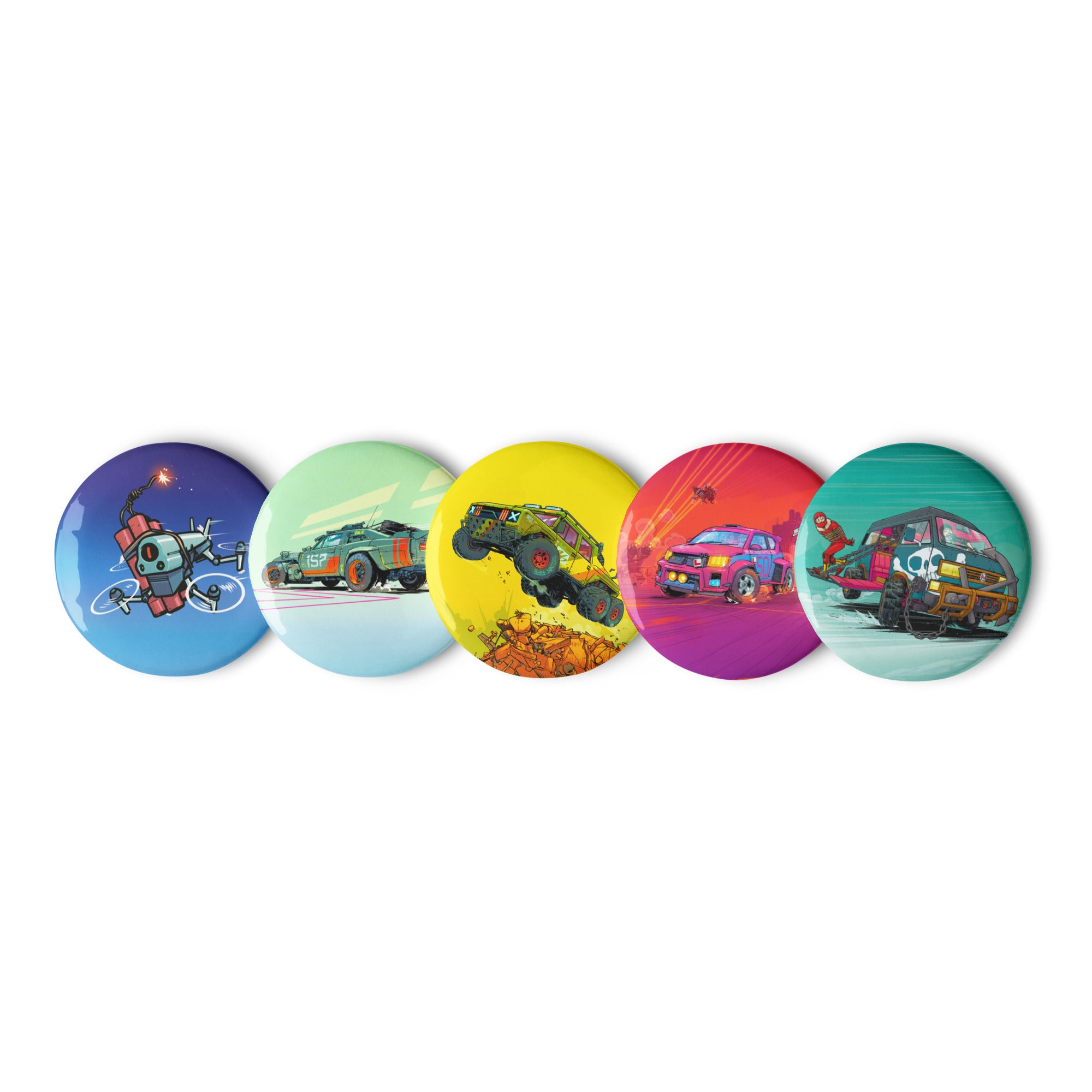 Joyride set of pin buttons