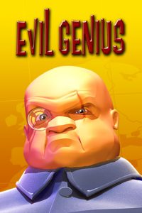 Evil Genius poster showing Max and with 'EVIL GENIUS' in Red caps at the top
