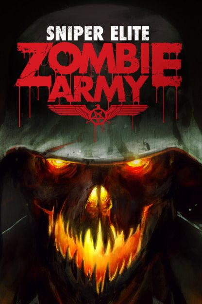Game cover of Nazi Zombie Army featuring a zombie head with glowing eyes and mouth