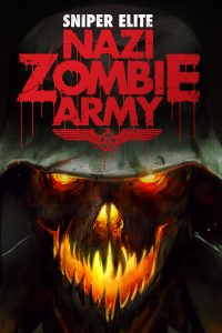 poster showing an undead soldiers face with a fiery glow emerging from his eyes, nose and mouth. Above are the words 