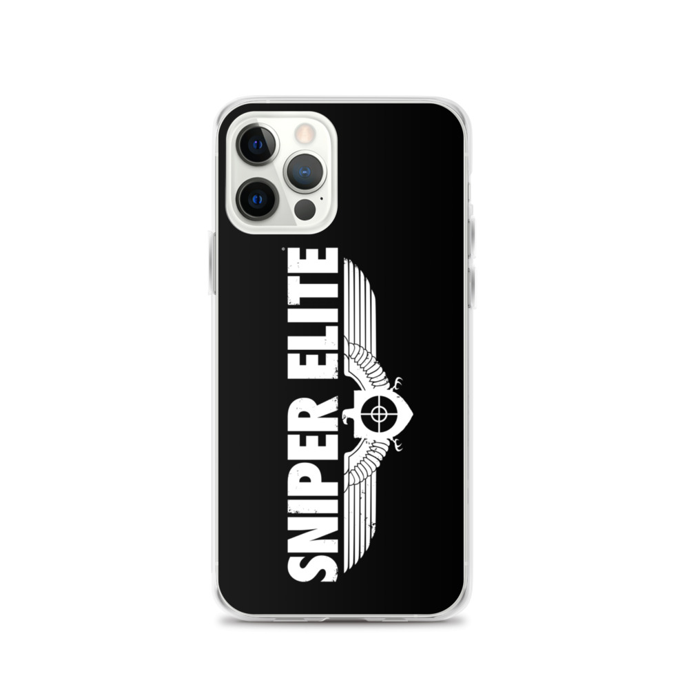 Image of a Black Phone Case with white Sniper Elite logo