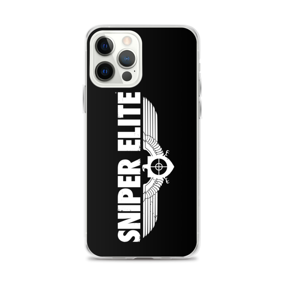 Image of a Black Phone Case with white Sniper Elite logo