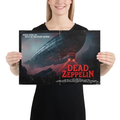 Female Model holding Dead Zeppelin small poster