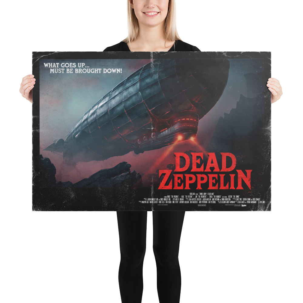 Female Model holding Dead Zeppelin large poster