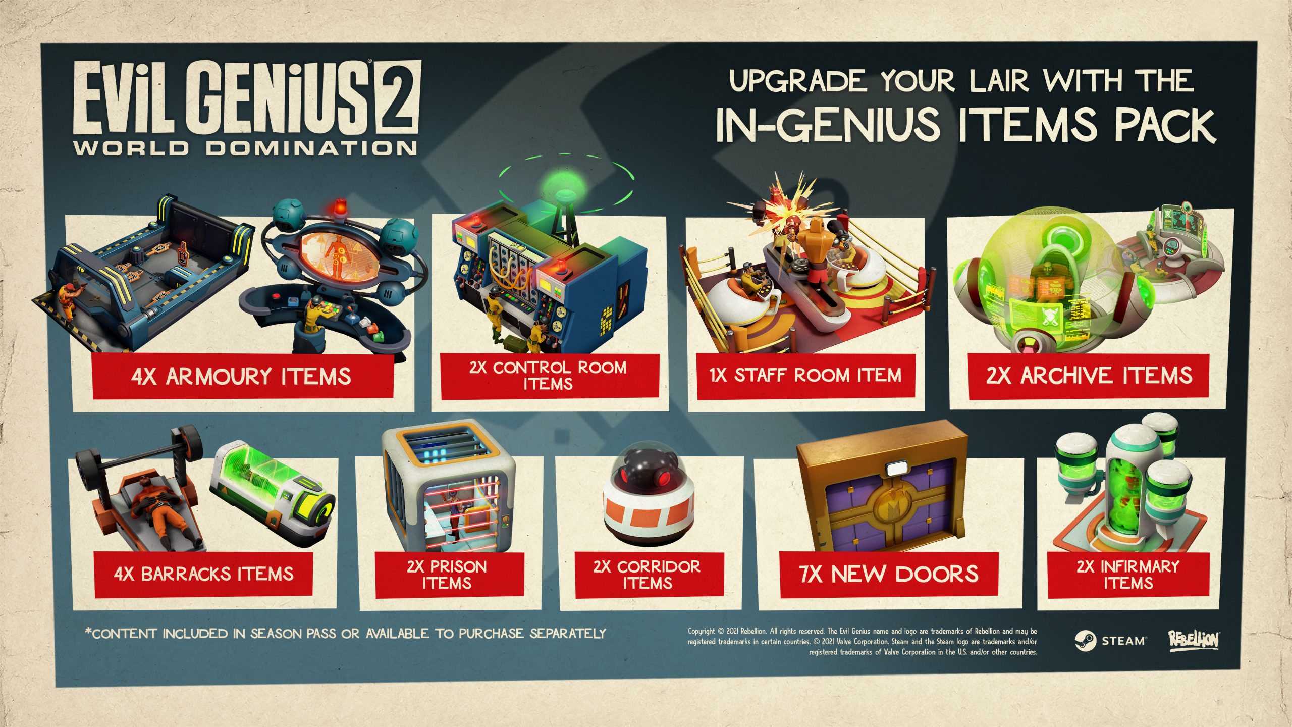 Image of Evil Genius 2 item pack downloadable content