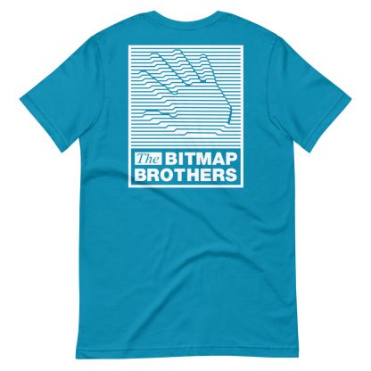 Bitmap Brothers Logo (White Print) T-shirt Aqua (Reverse)