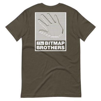 Bitmap Brothers Logo (White Print) T-shirt Dark Grey Army (Reverse)