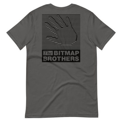 Bitmap Brothers Logo (White Print) T-shirt Heather Asphalt (Reverse)