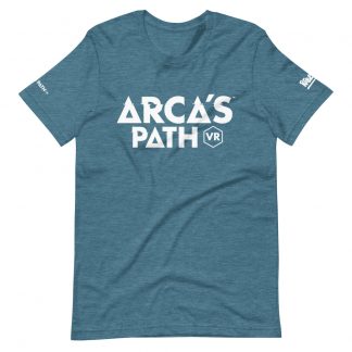 T-shirt in teal featuring Arca's Path VR art