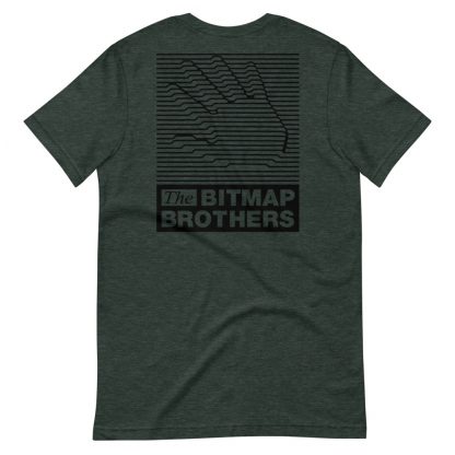 Bitmap Brothers Logo (White Print) T-shirt Heather Forest (Reverse)
