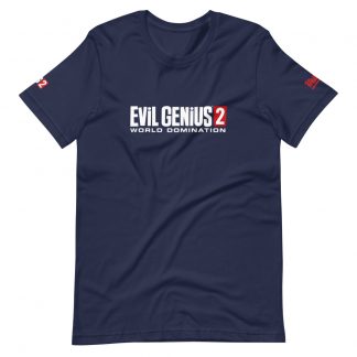 T-shirt in Navy featuring Evil Genius 2 Logo