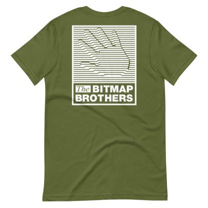 Bitmap Brothers Logo (White Print) T-shirt Olive (Reverse)