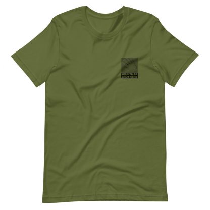 Bitmap Brothers Logo (White Print) T-shirt Heather Olive (Front)