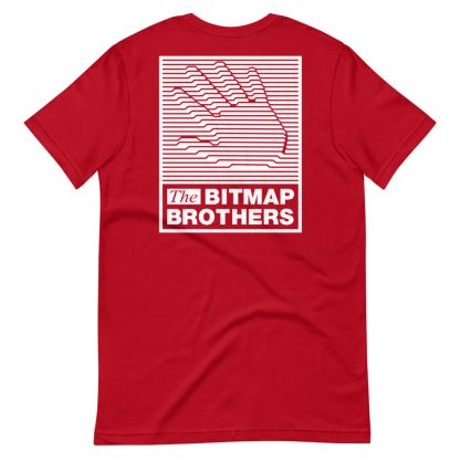 Bitmap Brothers Logo (White Print) T-shirt Red (Reverse)