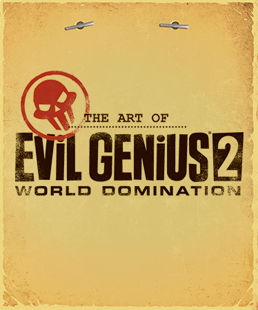Title cover of Evil Genius 2 Artbook in style of secret document folder