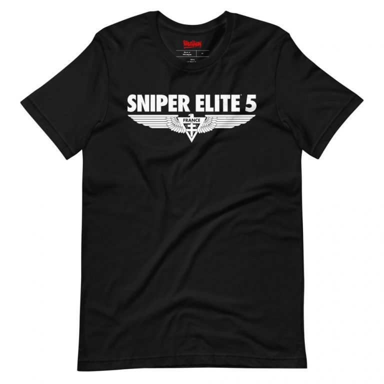 Black Sniper Elite 5 Tshirt with the Logo in white