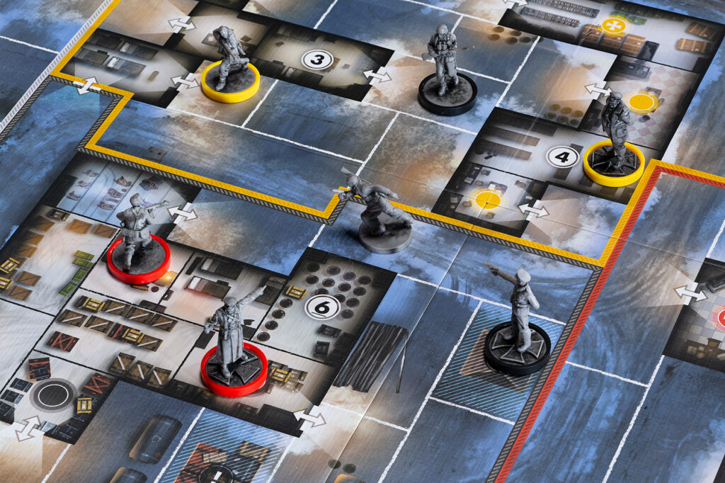 Image of a Sniper Elite game board with Figurines representing gameplay