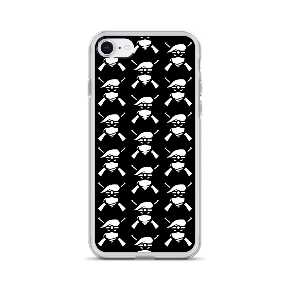 Image of a black Sniper Elite 5 iphone se case with the Renegades faction emblem going down the case in three rows