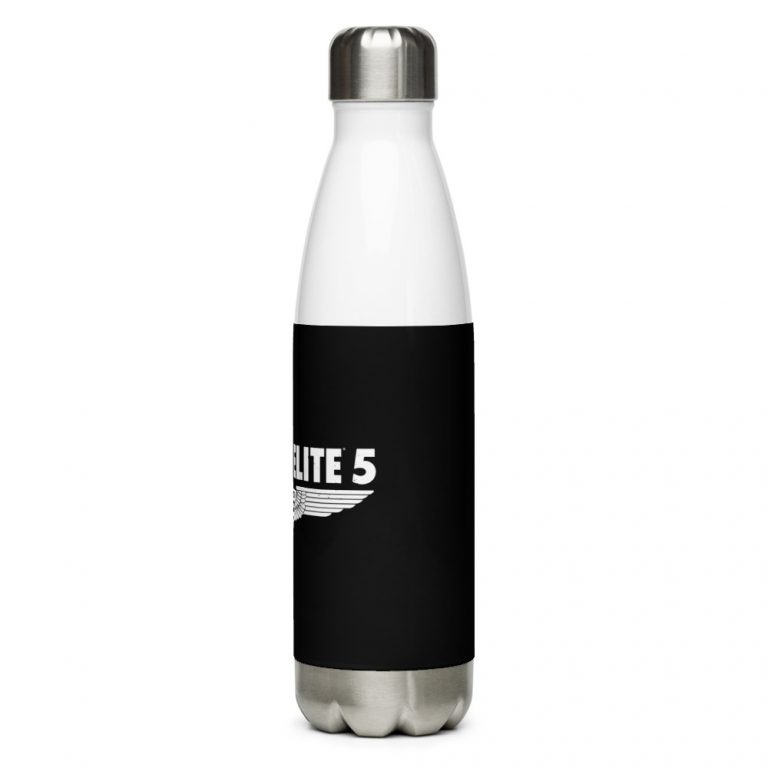 Image of a Black and white water bottle featuring Sniper Elite 5 logo