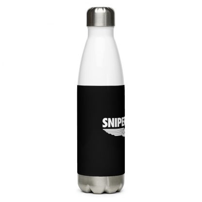 Black and white water bottle featuring Sniper Elite 5 logo