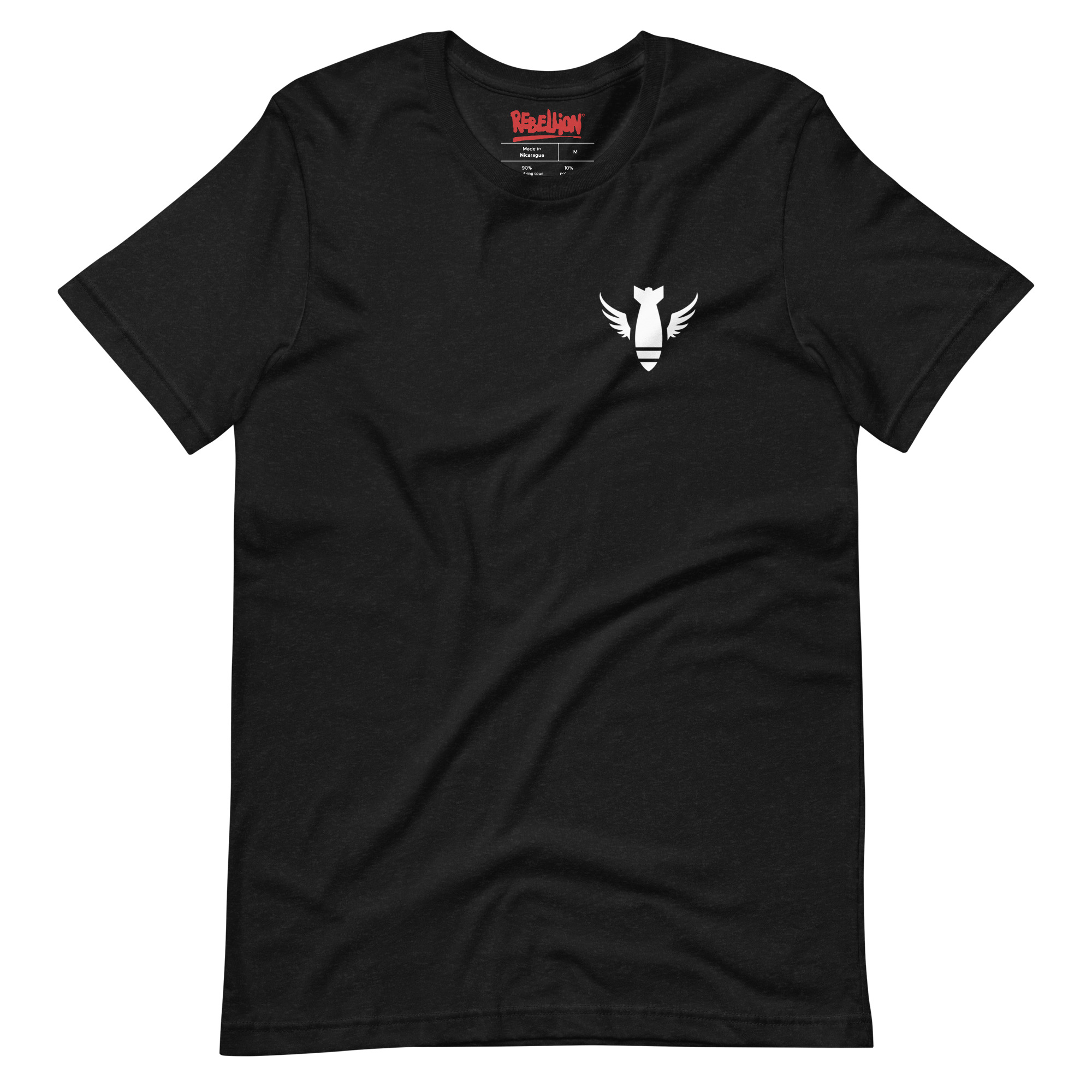 Image of a black coloured Sniper Elite 5 t-shirt featuring a small Commandos emblem on the left breast pocket