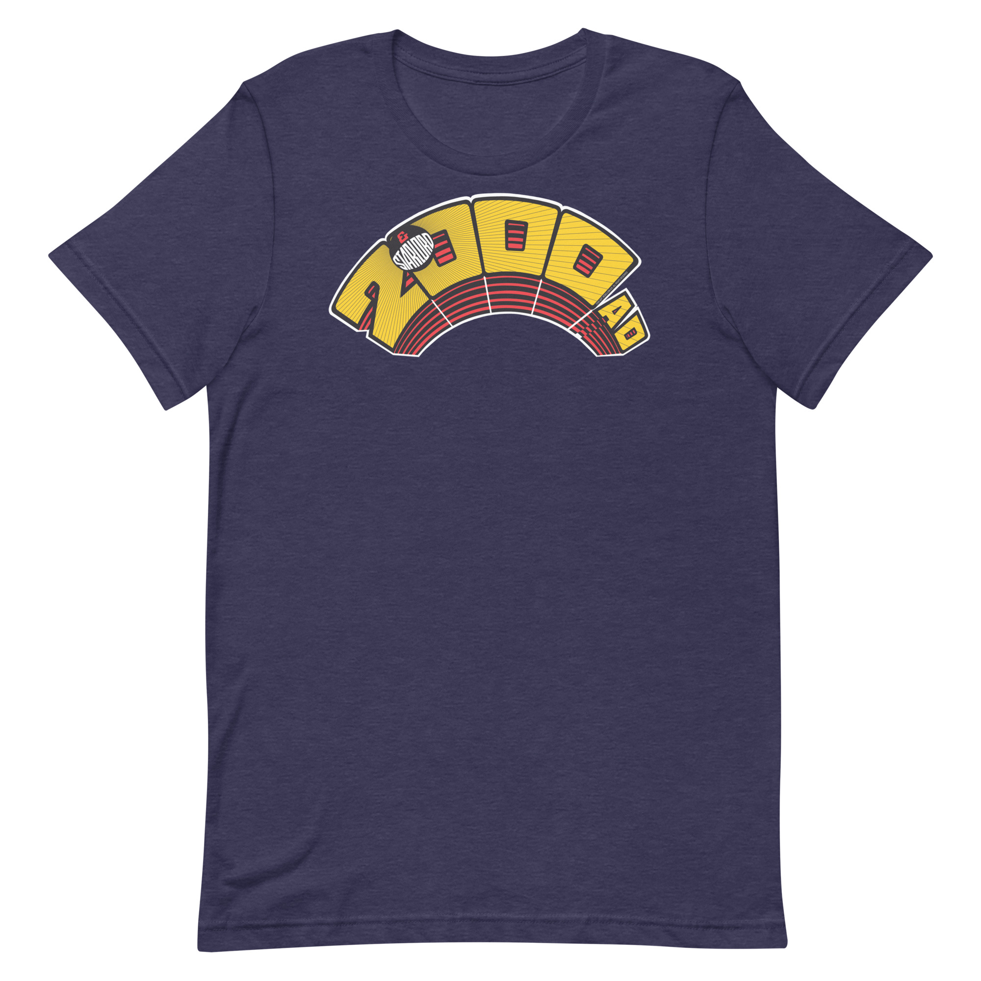 Image of a Midnight Navy coloured 2000AD Starlord Arch t-shirt featuring a large 2000AD Starlord Arch logo in the middle