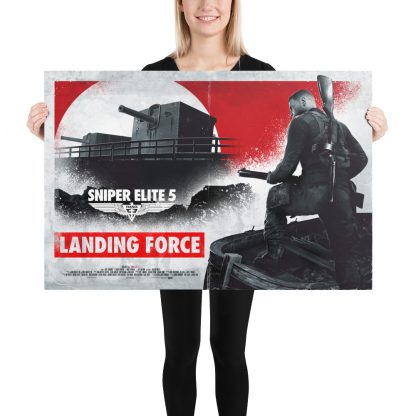 24 x 36 inch poster with artwork from Sniper Elite 5 Landing Force