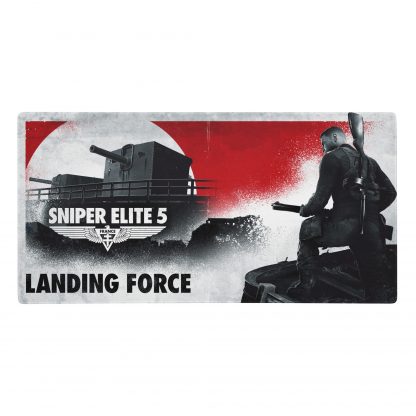 36 x 18 inch gaming mouse mat with artwork from Sniper Elite 5 Landing Force