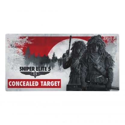 36 inch by 18 inch gaming mouse mat featuring artwork from "Sniper Elite 5: Concealed Target" DLC