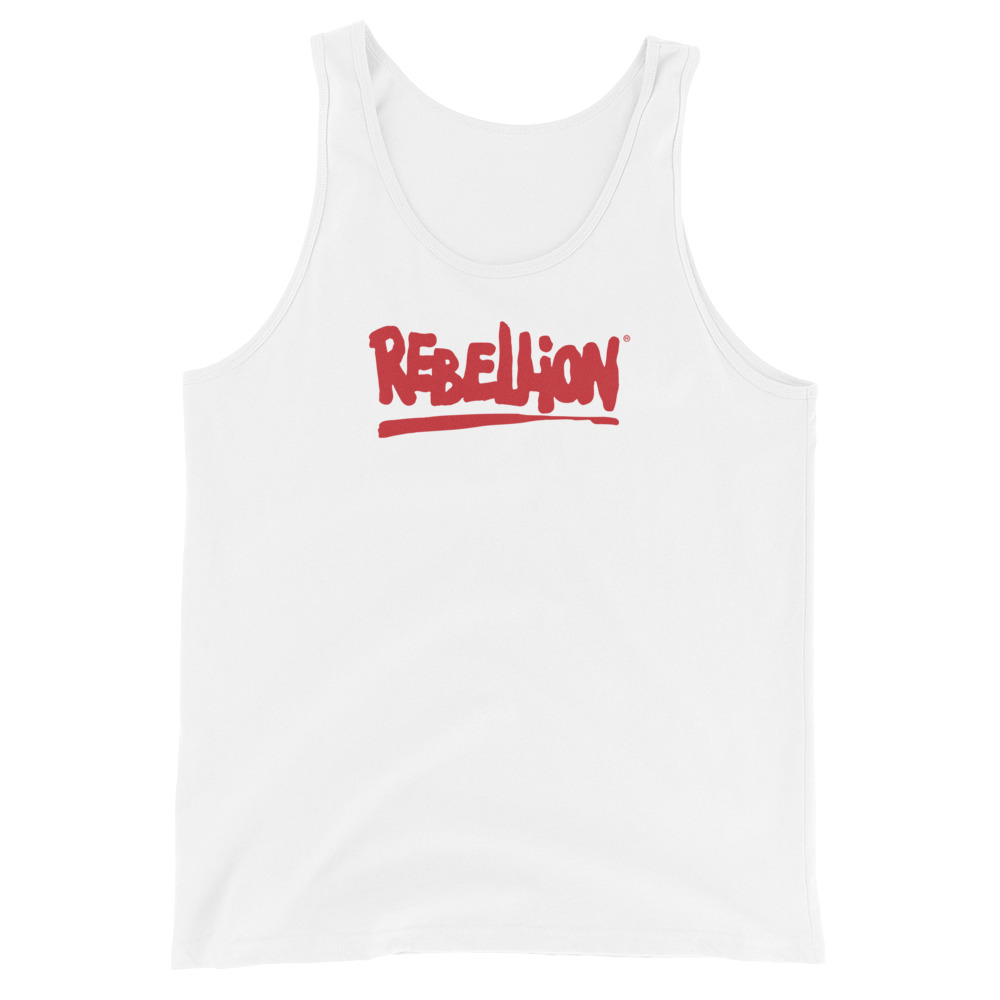 Image of a White tank top with red 