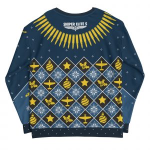 An image of Sniper Elite 5 Christmas Jumper featuring artwork and motifs from the game