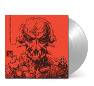 Image of a 12" Vinyl Album with an Orange sleeve and translucent record featuring artwork from The Bitmap Brothers
