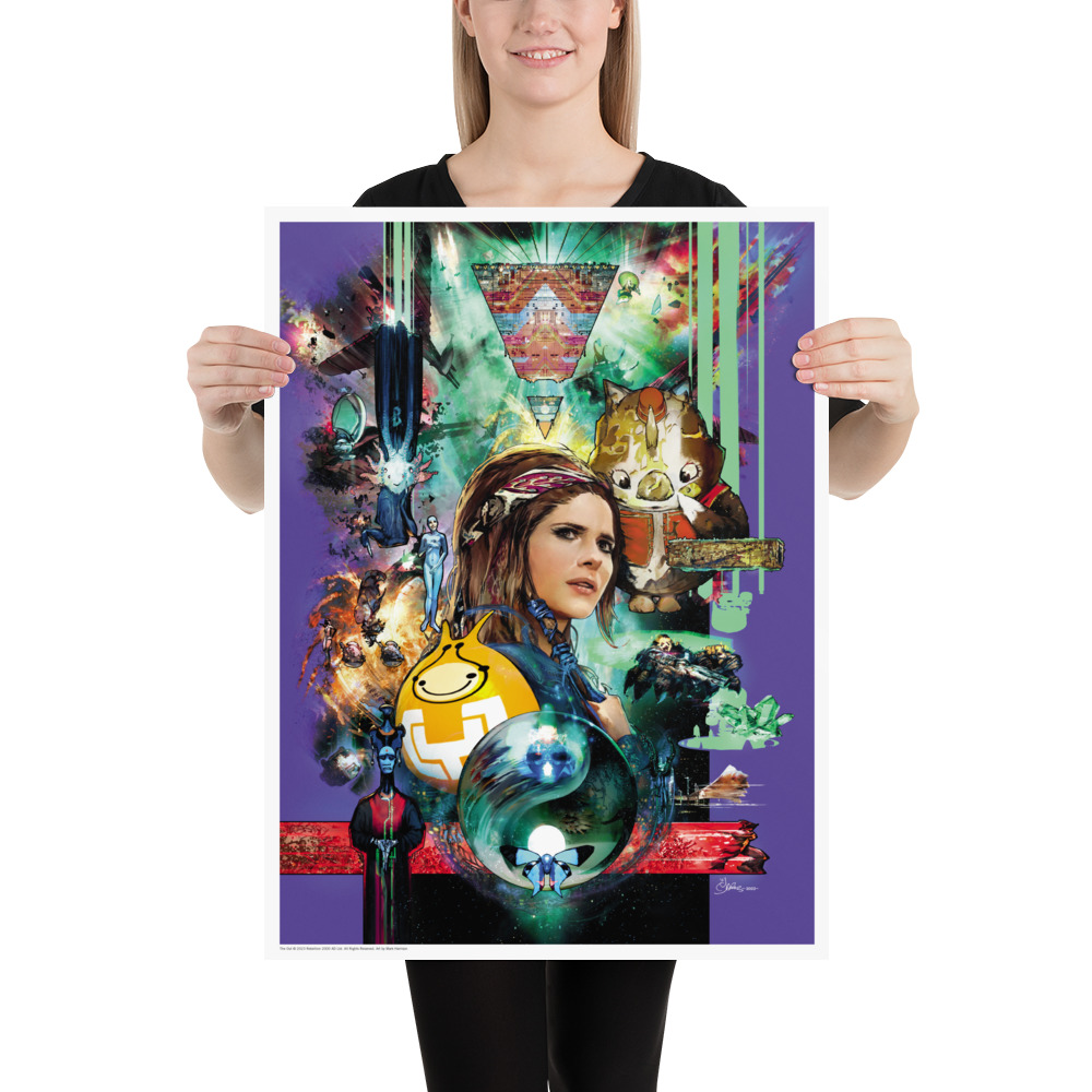 An image of a 18 x 24 inch poster featuring artwork from The Out