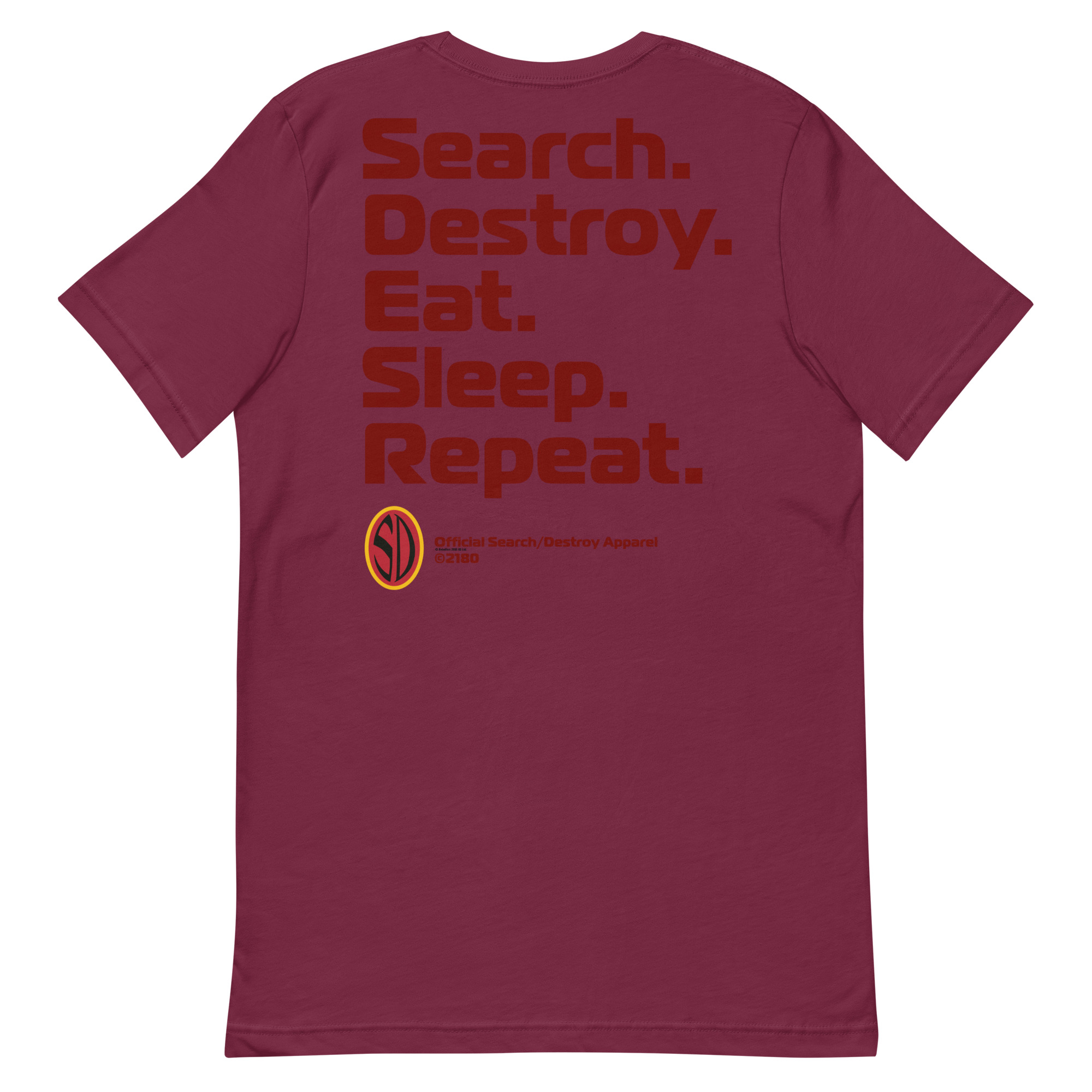 Maroon Tshirt, on which the words 