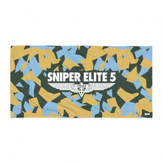 Sniper Elite 5 Towel with the "British Dazzle" design